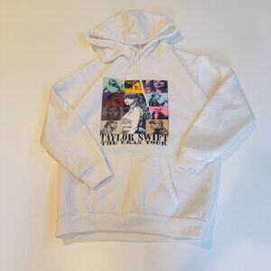\Taylor Swift Eras Tour Hoodie Women’s S White Concert Tour Merch Pullover Sweat